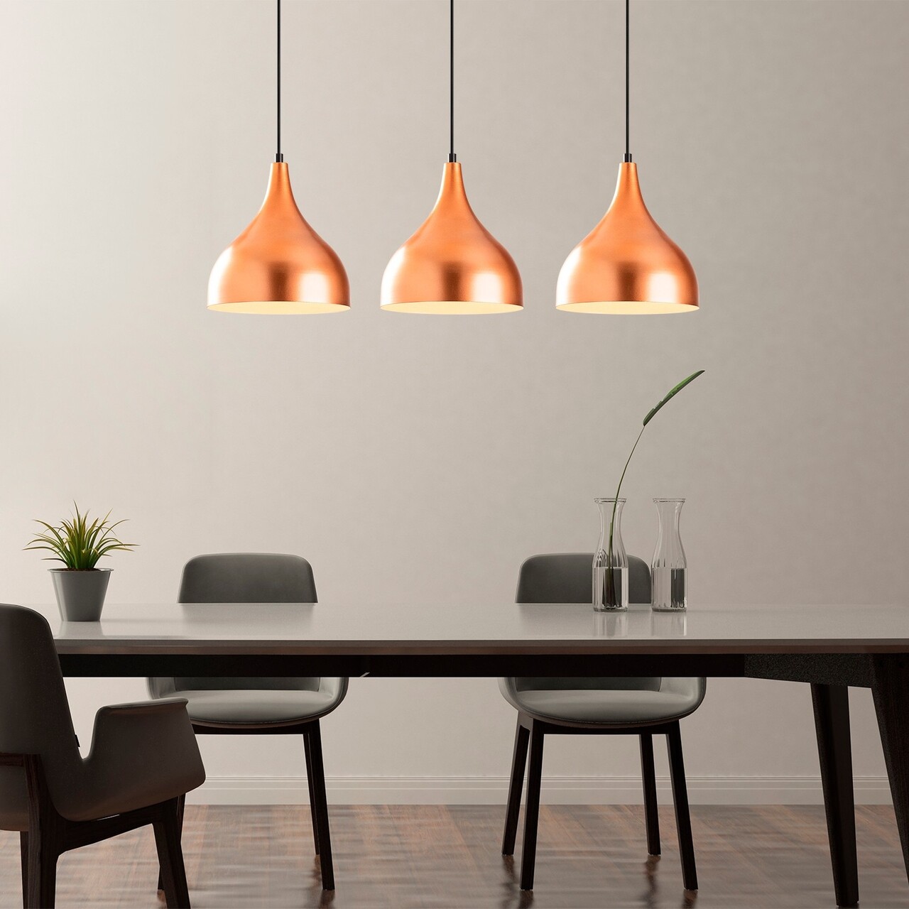 Lustra, Saglam - 3781, Opviq, 97 x 16 x 126 cm, 3 x E27, 40W, cupru/negru - imagine 7